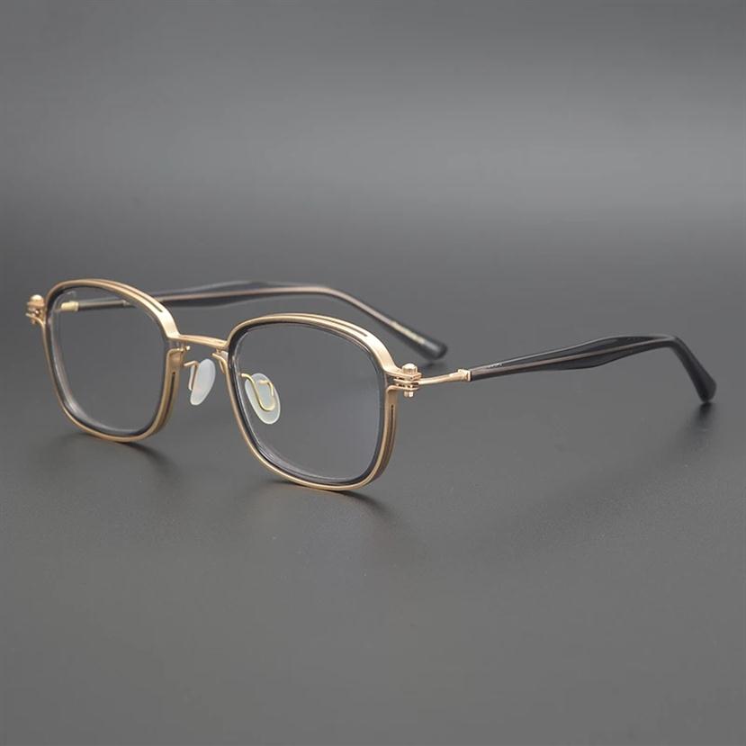

2021 Titanium Acetate Vintage Square Eyeglasses Men Women Retro Eye Glasses Frame Optical Myopia Prescription Eyewear Oculo276K