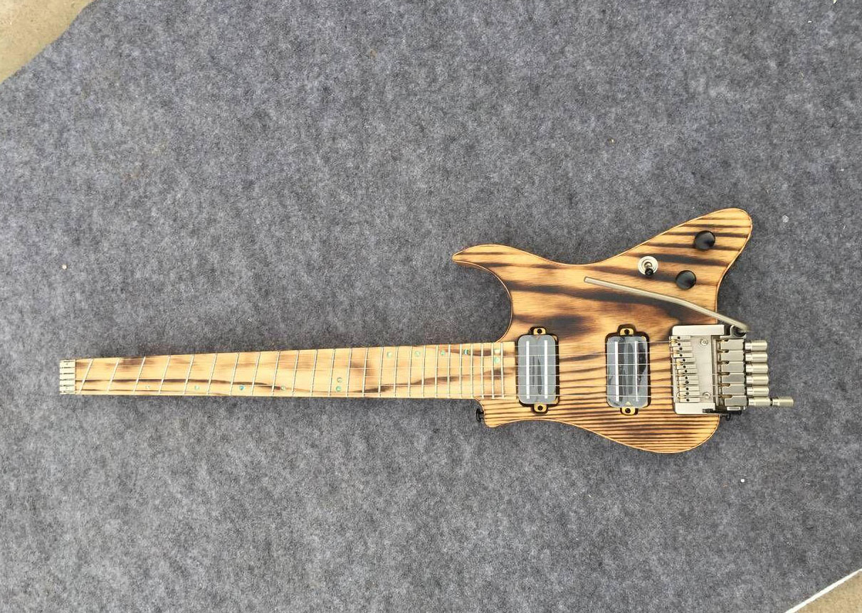 Musoo brand electric travel guitar headless guitar-image-434558781