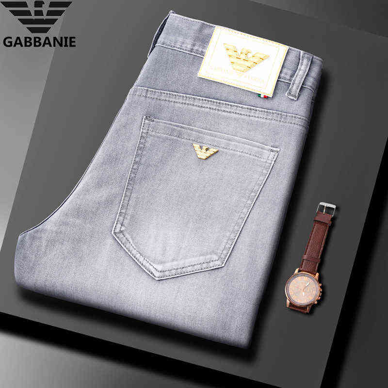 

Luxury Light European Fashion Brand Jeans for Young Men Korean Casual Slim Elastic Cotton Simple Spring and Summer Thin, K6058