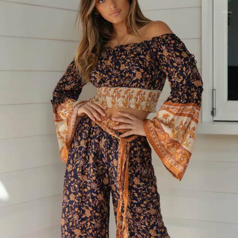 

Women' Blouses & Shirts Boho Happie Women Floral Print Bohemian Off-shoulder Batwing Sleeves Tops Blouse Shirt Ladies Rayon Blusas, As pic