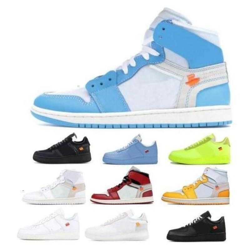 

Jumpman 1 1s Off Men Basketball Shoes Sneakers High OG UNC Chicago Low MCA Moma Blue 2.0 X Women Tenis Trainers Shoe, Yellow