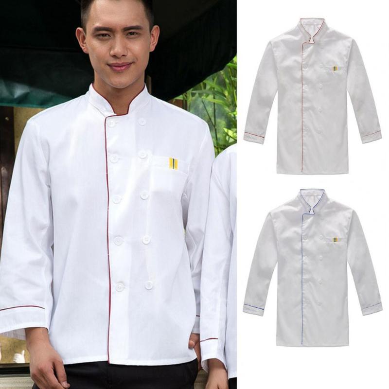 

Men's T-Shirts Pocket Kitchen Great Stitching Chef Top For Cook Uniform, Blue