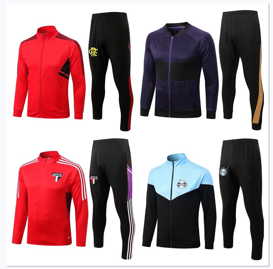 

2022 2023 CR Flamengo football tracksuit soccer jacket 22 23 camisas de futebol Long pull zipper Training suit Chandal, Black