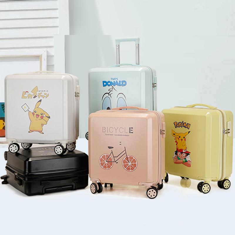 

Suitcases 18 Inch Cartoon Cute Kids Rolling PC Luggage Trolley Suitcase Password Lock Boarding Cabin For Boys And Girls
