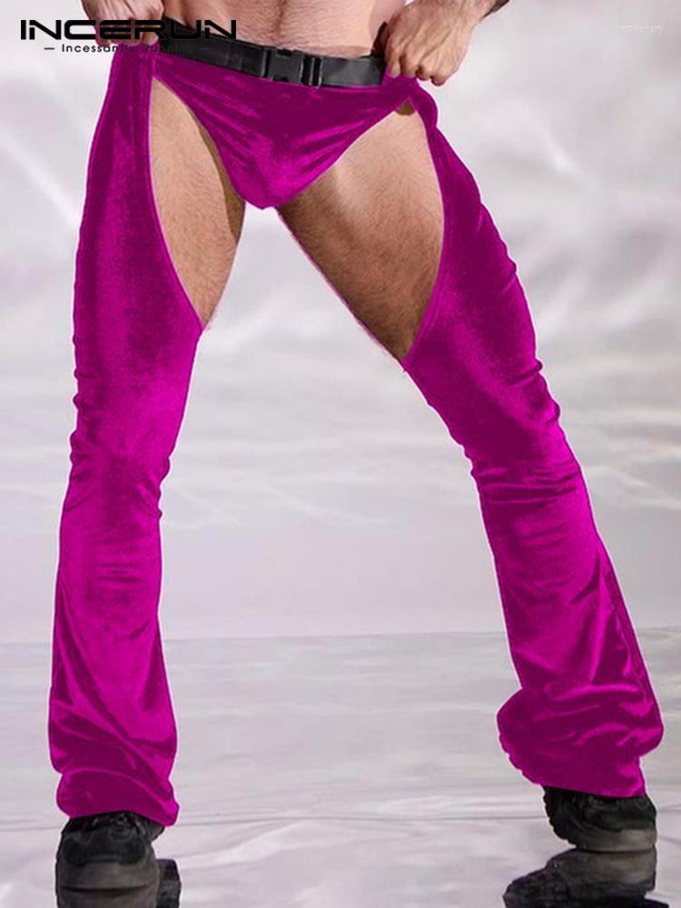 

Men' Pants Men Casual Solid Color Velour Streetwear 2022 Joggers Hollow Out Sexy Trousers Lace Up Personality Pantalon -5XLMen' Bert22, Black