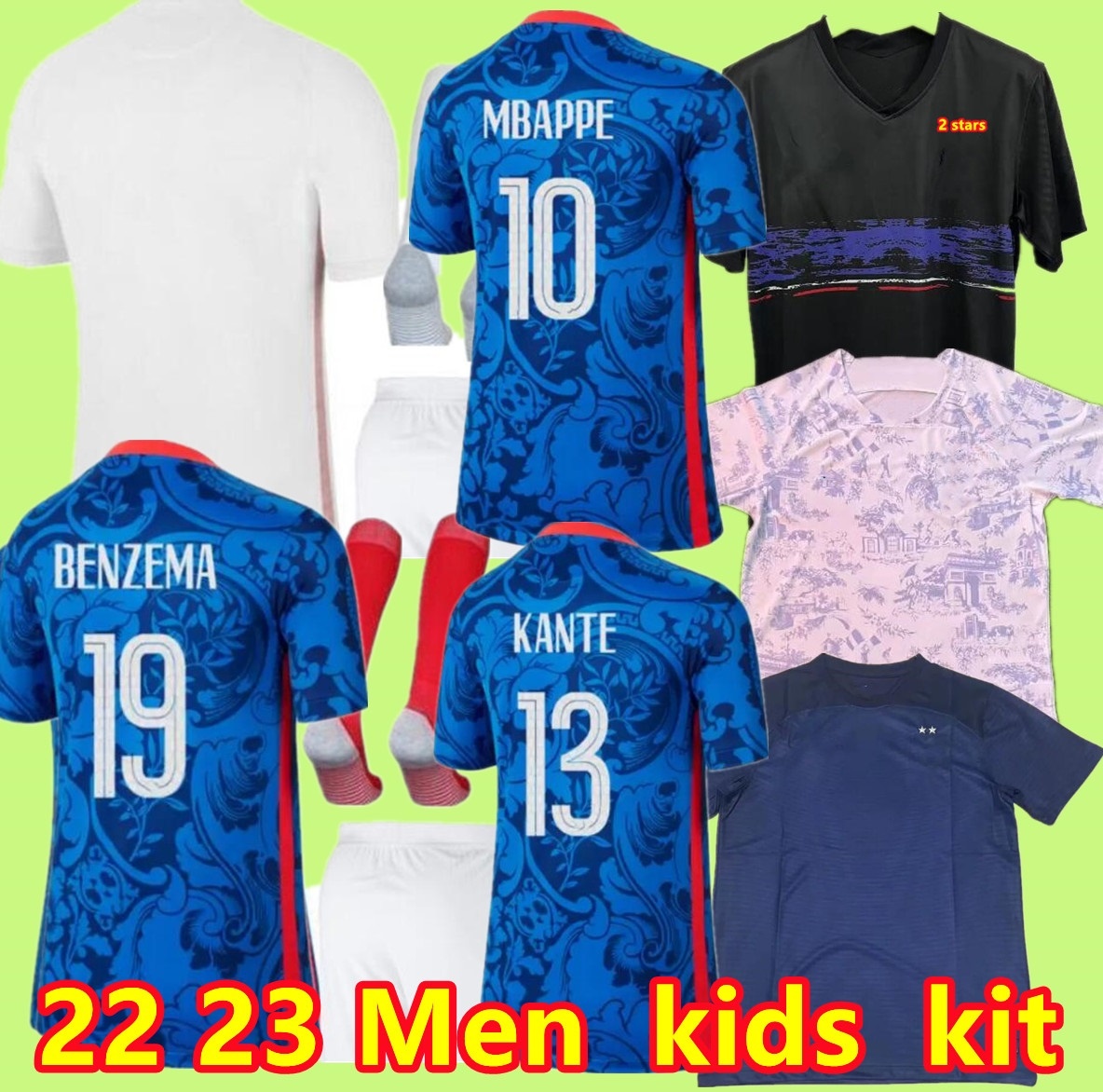 

MBAPPE BENZEMA French Soccer jerseys 2022 2023 GRIEZMANN POGBA GIROUD KANTE home away  23 Francia Football shirts men kids kit Maillot de foot, Beige