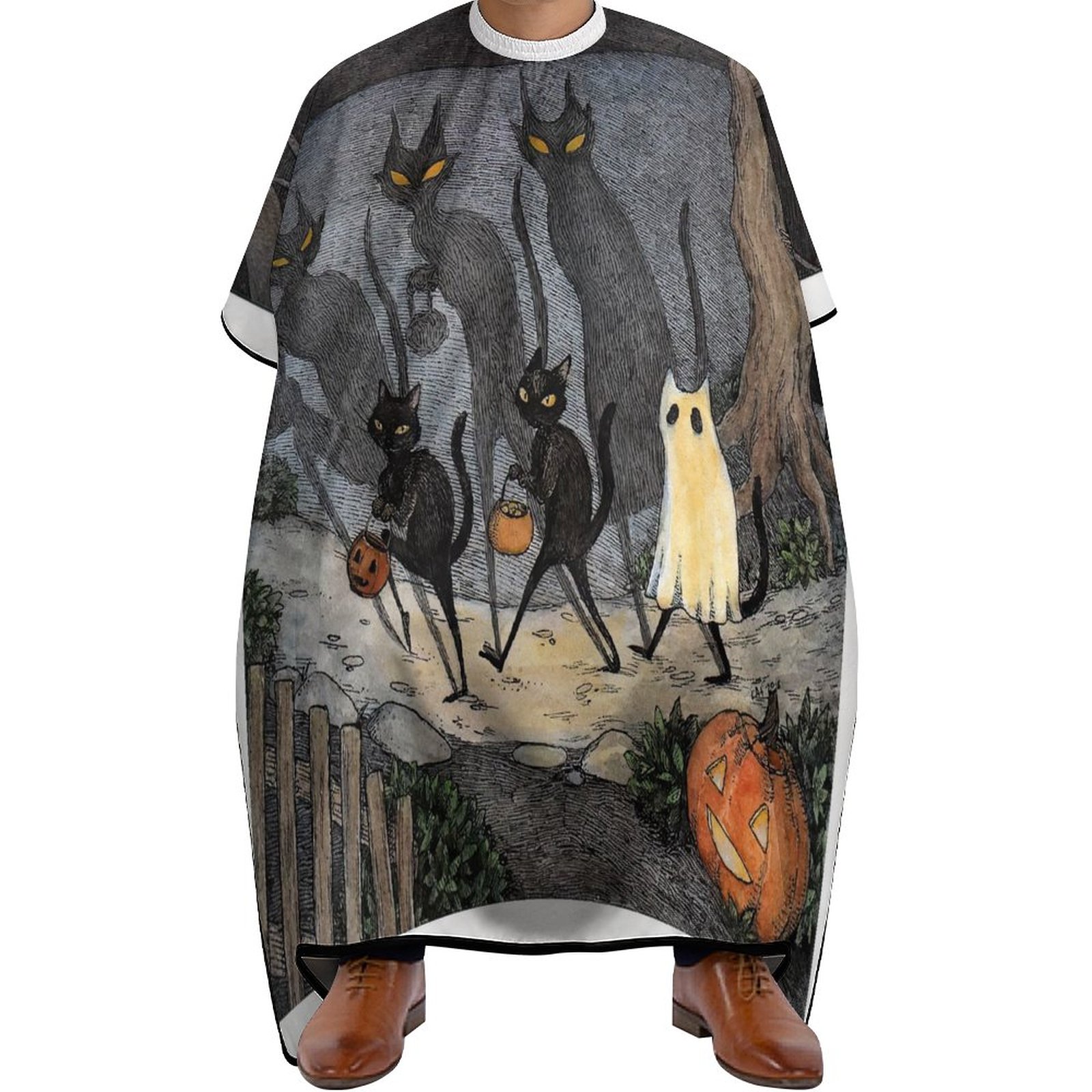 

Professional Barber Cape Polyester Hair Cutting Salon Cape Water And Stain Resistant Apron Cutting Hair Halloween Funny