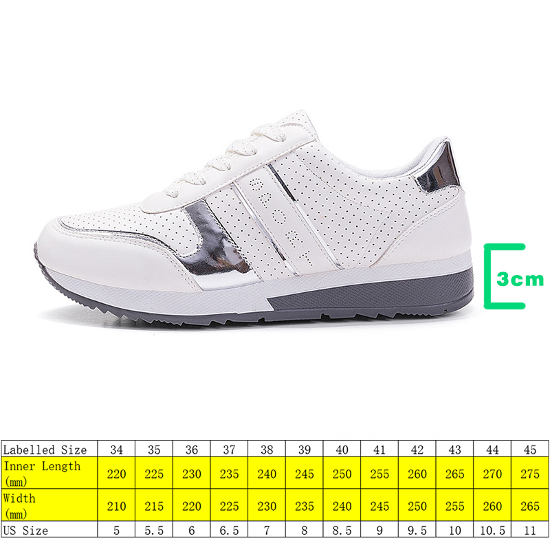 

Large Size Leisure Shoes Platform Sneakers Female Spring Walking Shoes Female Student Flats Air Breathable Soled Shoes, Black