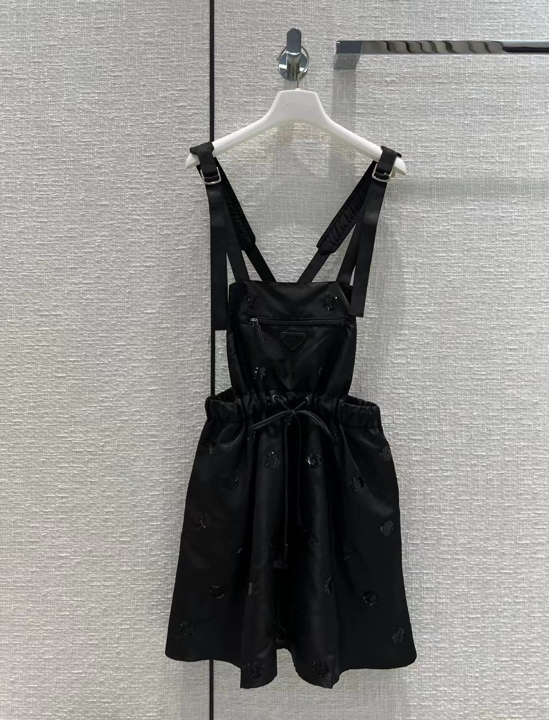 

2022 Runway Dresses Spring Summer Spaghetti Strap Print Designer Dress Brand Same Style Sundress 0426-2, Black