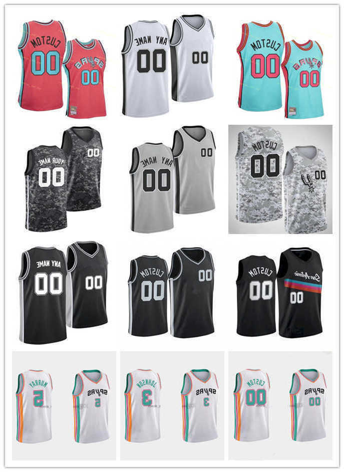 

75th Custom Men Women Youth San Antonio''Spurs''Keldon 3 Johnson Dejounte 5 Murray 18 Devontae Cacok 19 Goran Dragic Doug 17 McDermott Basketball Jerseys, Purple