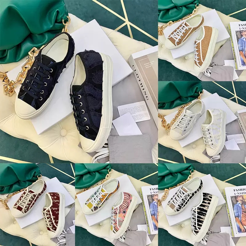 2022 Designer broderie imprimé alphabet toile chaussures femmes de haute qualité basse hauteur chaussures décontractées 23977