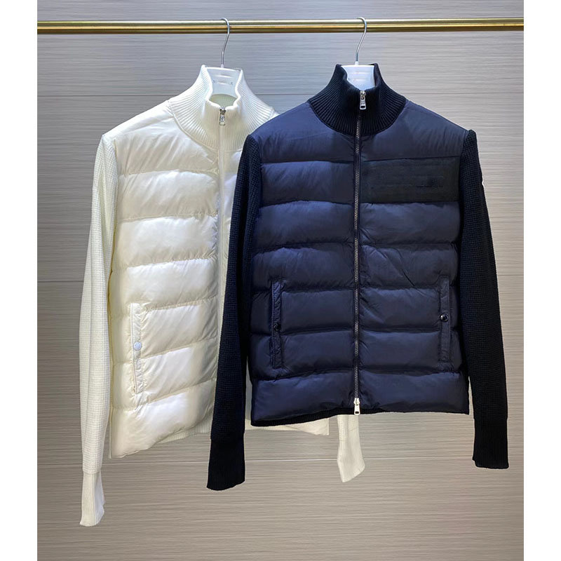 

Men's sweater patchwork down jacket 90 White goose down Winter Fashion Casual Warm Jaqueta Cultivate one's morality Outerwear, Black