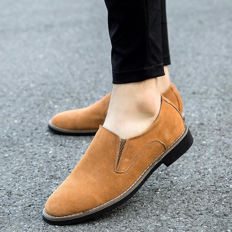 

Dress Shoes 2022 Suede Leather Slip On Loafers Men Wedding Oxfords Formal Mens Schuhe Herren Sapato Masculino, Black