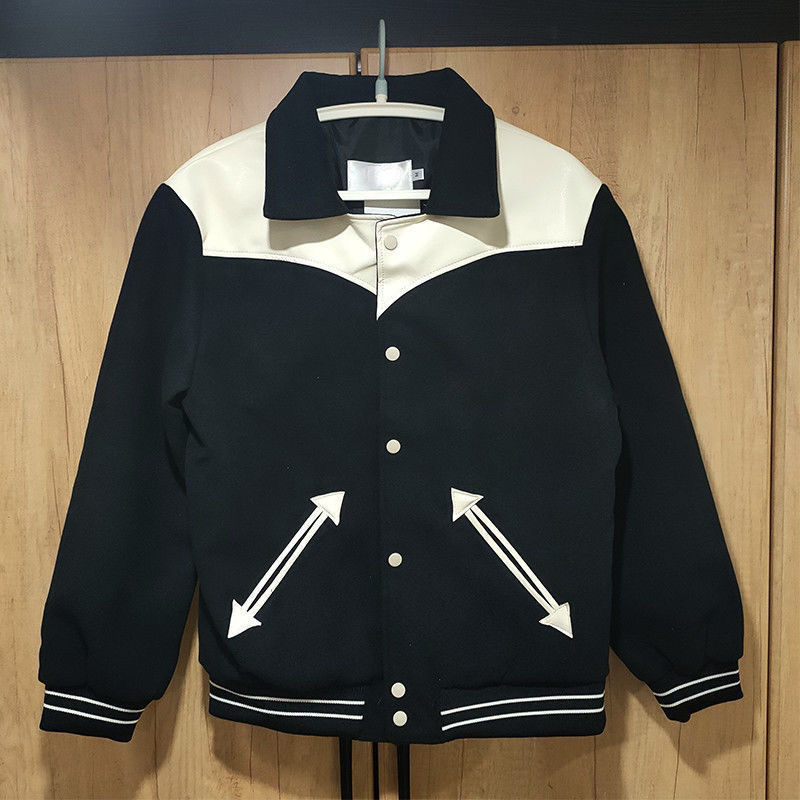 

Slp mens jacket Designer Baseball Jackets Cashmere Leather Patchwork Coat Letter Embroidered Cardigan Sportswear men women Loose Casual shirt, Style 10