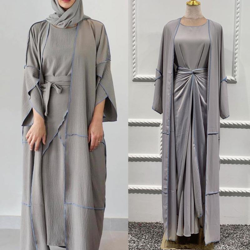 

Ethnic Clothing Muslim Abaya Hijab Dress Women Open Kimono Wrap Sleeveless Solid Color Kaftan Islamic Arabic Middle East FashionEthnic