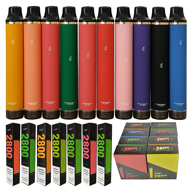 

New PUFF FLEX 2800 Puffs Cigarettes 2% 5% Disposable Vape Pen 8ML Pods Cartridge Pre Filled e Cigs Vaporizers Portable Vapor Devcice