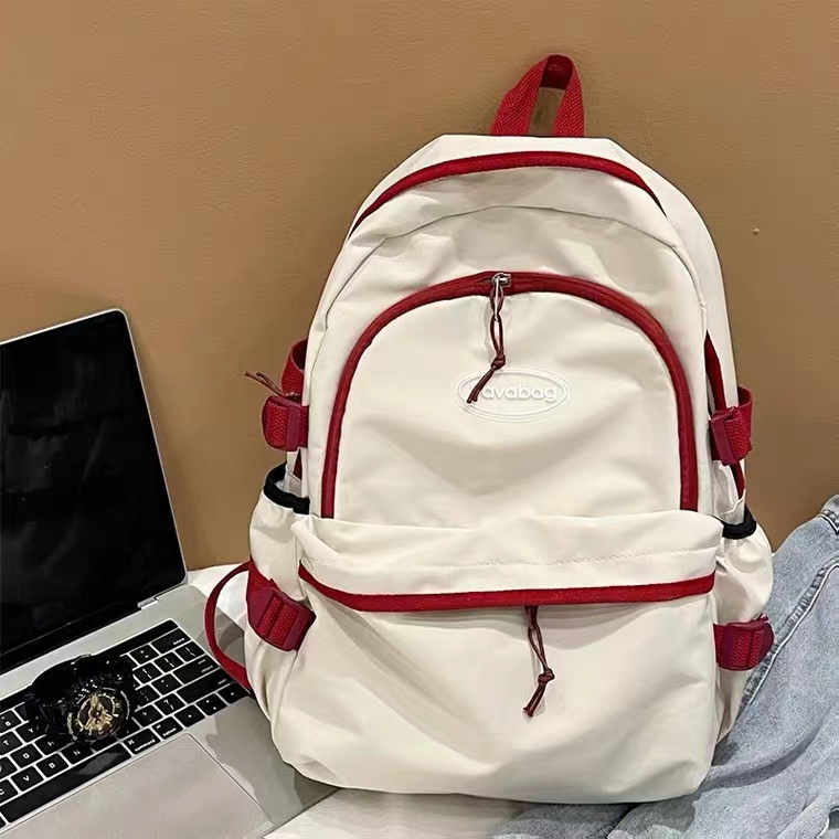 

School Bags Female College Student Korean Version Harajuku Ulzzang Junior High Girl Backpack Simple Retro Minority Design Backpack Solid Polyester, Blue