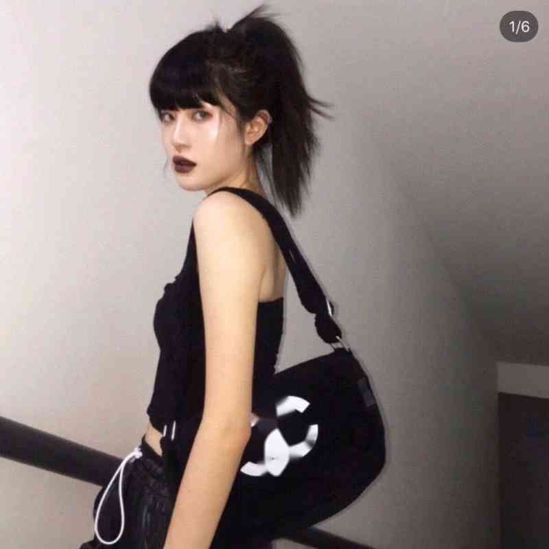 

Brand design woman's Letter Quilted shoulder Chain CC bag lambskin handbag vintage messenger bags caviar Leather le boy 2.55 Flap Bag 144, Black white label