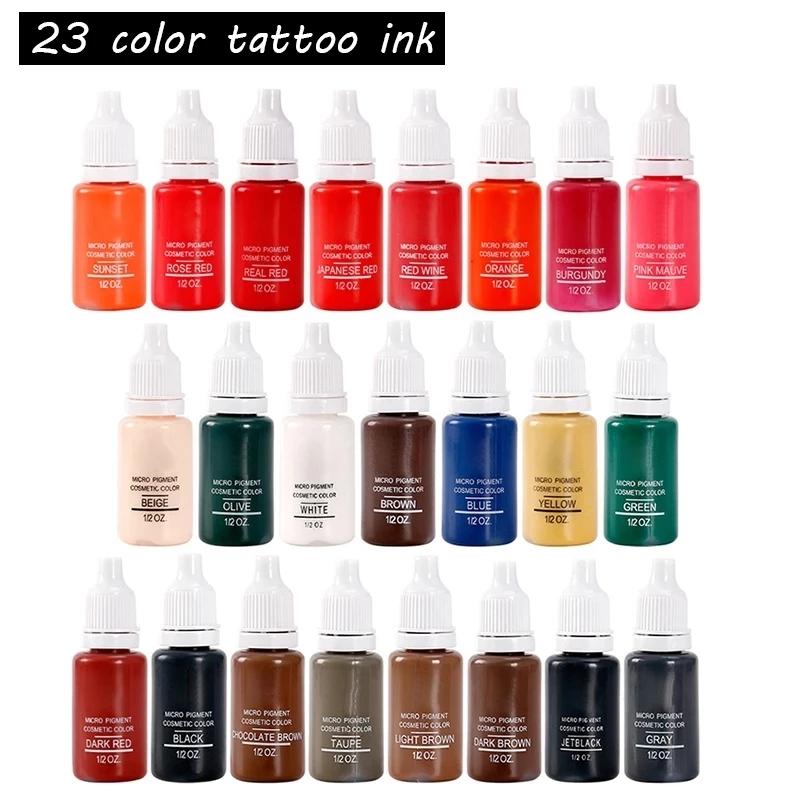 

Tattoo Inks Color 15ml/bottle Permanent Makeup Natural Eyebrow Dye Plant Ink Microblading Pigments For Tattoos LipsTattoo