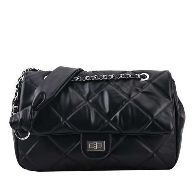 

Soft Leather Crossbody Bags for Women Chain Shoulder Bag Casual Black White Brown Handbags Big Totes Travel Flap Bags, 37cm-26cm-11cm