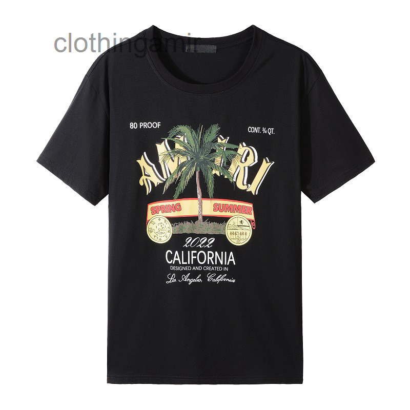 

Designer Amirss t Shirt 2022 Mens Fashion 2228 Summer Cotton Leisure Natural Landscape Pattern Clothes Youth Round Neck Short Sleeve Men's T-shirt W4ky, Black