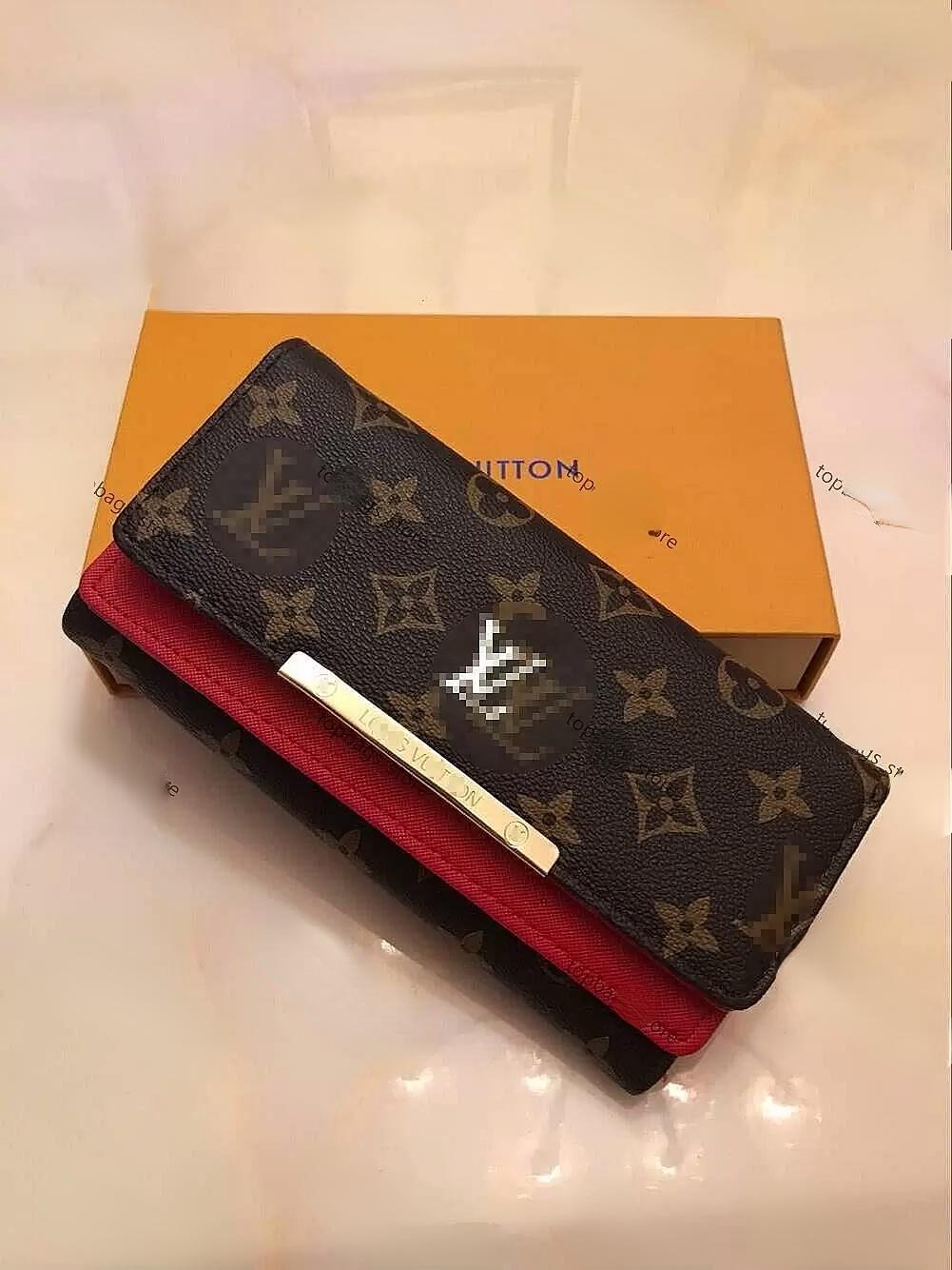 

GGs LVs YSLs louiseity viutonity LOUISS VUTTONS Bags Fashion Women Clutch Pu Wallet Single Zipper Wallets Lady Ladies Long Classical Purse with Orange Box Card 60017