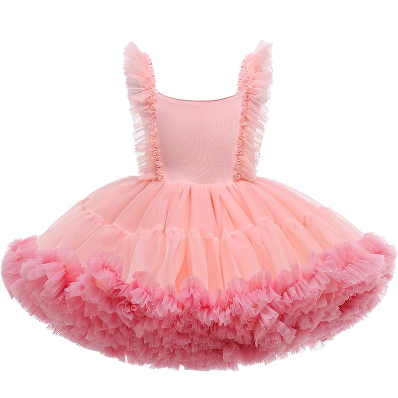 

Girl's Dresses Girls Lace Tutu Dress Ball Gown Performance Ballet Dancing Baby Girl Princess Birthday For Party Costumes, Champagne
