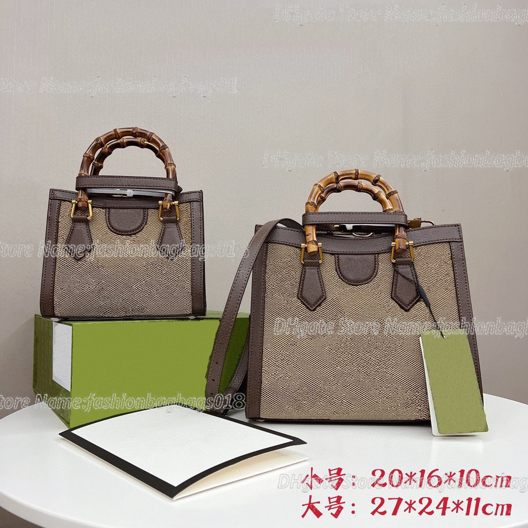 

Diana Mini Tote Bag Camel Ebony Jumbo Logo Canvas Crossbody Shoulder Women Business Shopping Luxurys Designers Bags Aria Collection Bamboo Handbag