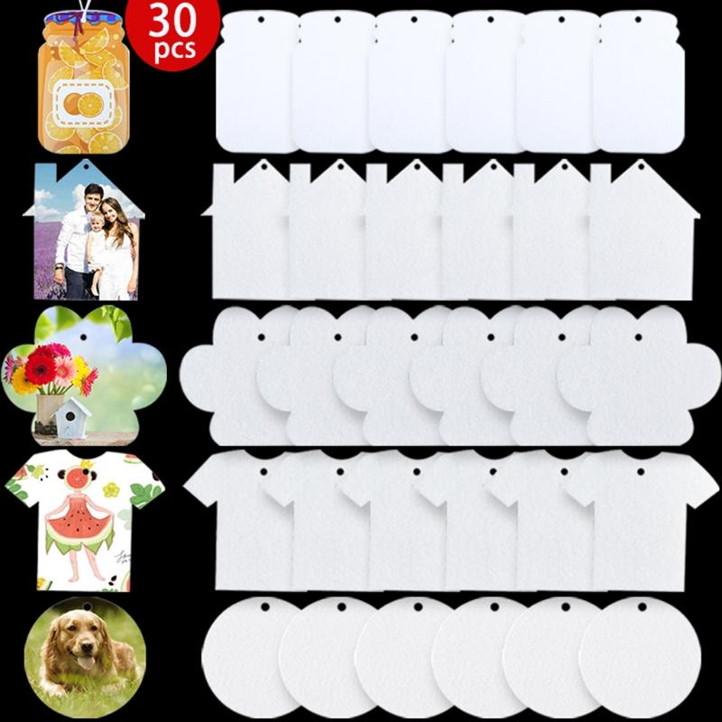 

Keychains Air Freshener Blanks DIY Sheets Heat Press Felt With Elastic Cord For Home Car Decoration