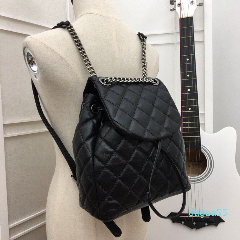 

Backpack Bag Top Quality 5A Genuine Leather Fashion Diamond Lattice Chain Bags, Customize