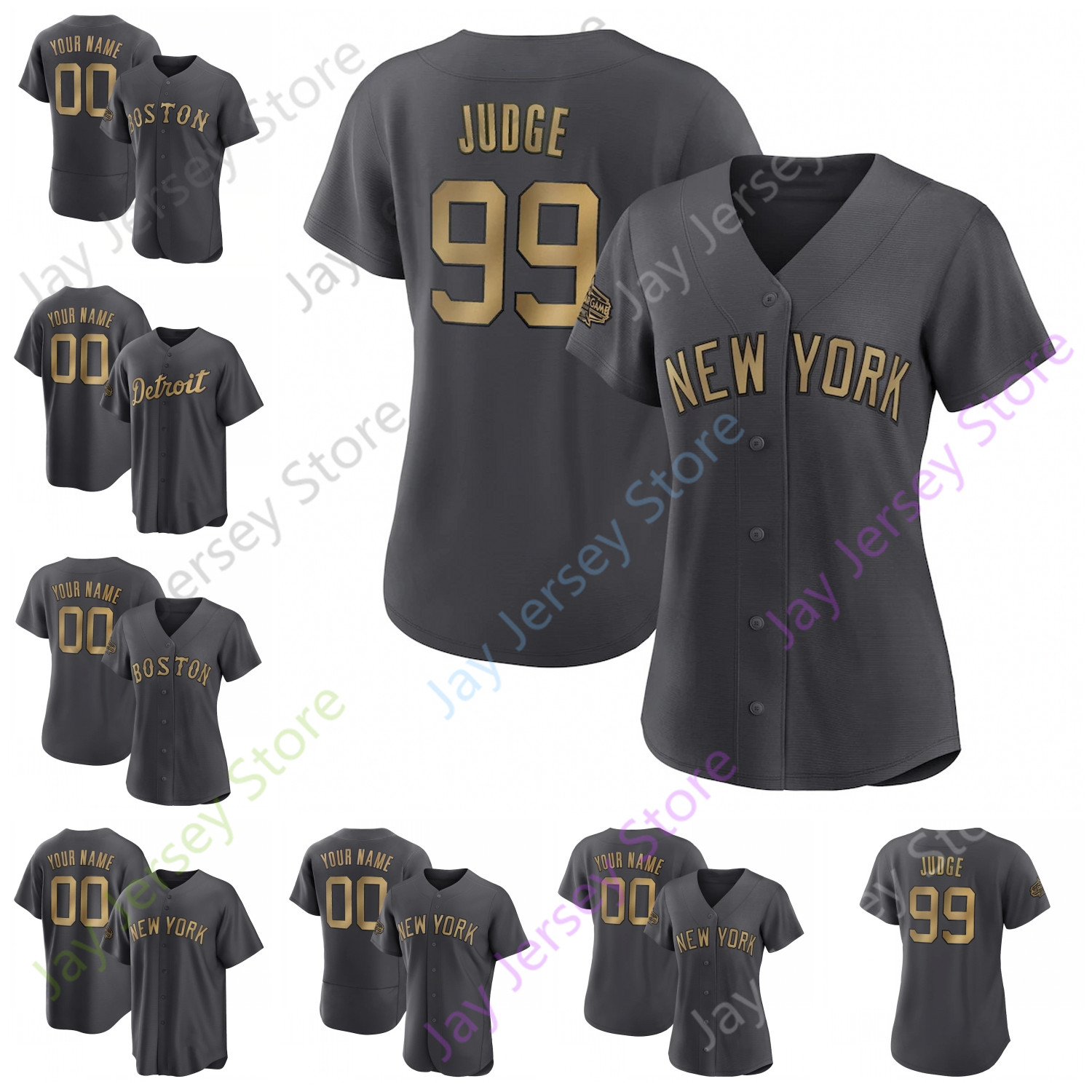 

2022 All-Star Jersey Rafael Devers Bogaerts Martinez Tim Anderson Aaron Judge Giancarlo Stanton Trevino Nestor Cortes Gerrit Cole Holmes Cabrera Soto, Fans grey