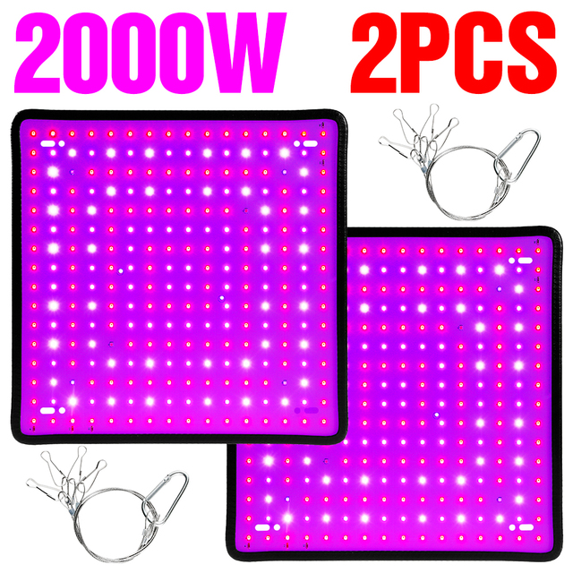 

1000W Full Spectrum Indoor LED Grow Lamp 2pcs For Plant Growing Light Tent Fitolampy Phyto UV IR Red Blue 225 Led Flower Plants