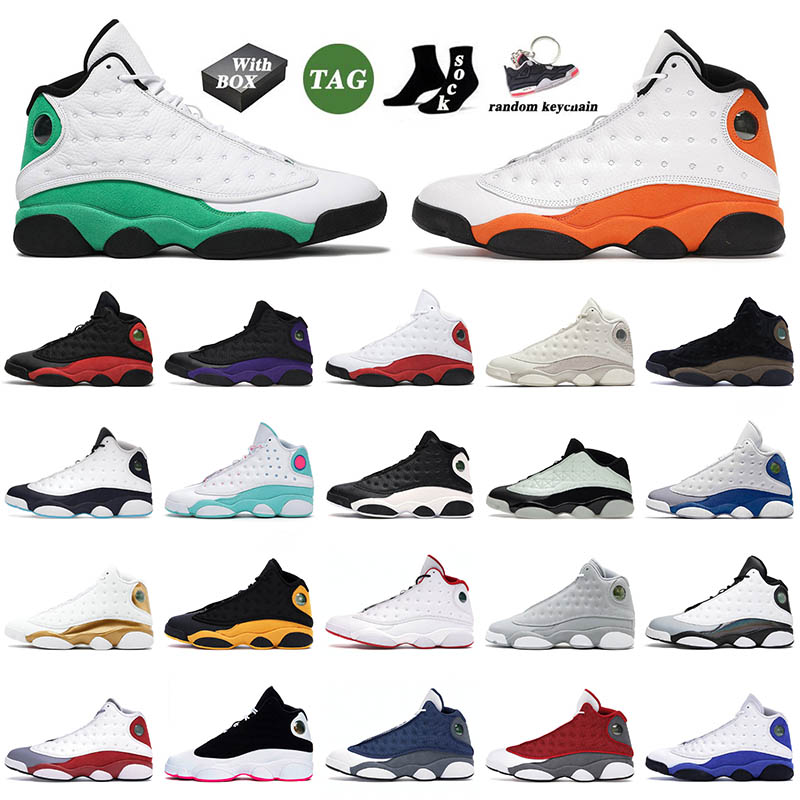 

With Box Starfish 13 13s XIII Basketball Shoes Lucky Green Singles Day Del Sol Reverse Bred Obsidian Gold Glitter Phantom Men Women Jumpman Sneakers, C40 university blue 40-47