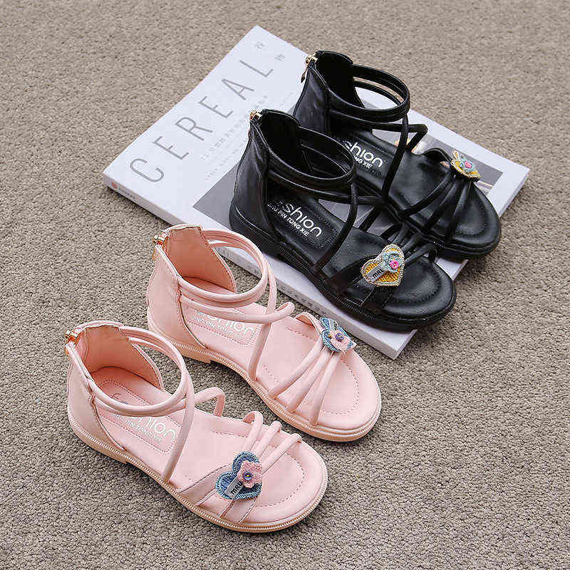 

Girls Sandals Children Casual Shoes Flower Cute Princess Shoes Summer Kids Non-slip Outdoor Sandals Flat Shoes G220418, Beige