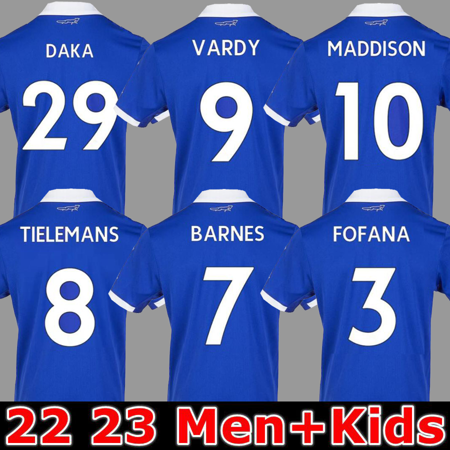 

22 23 Leicester THOMAS VARDY BARNES Mens Soccer Jerseys city MADDISON NDIDI IHEANACHO TIELEMANS RICARDO EVANS Home Away 3rd Short Sleeve Football Shirt, 22 23 home aldult
