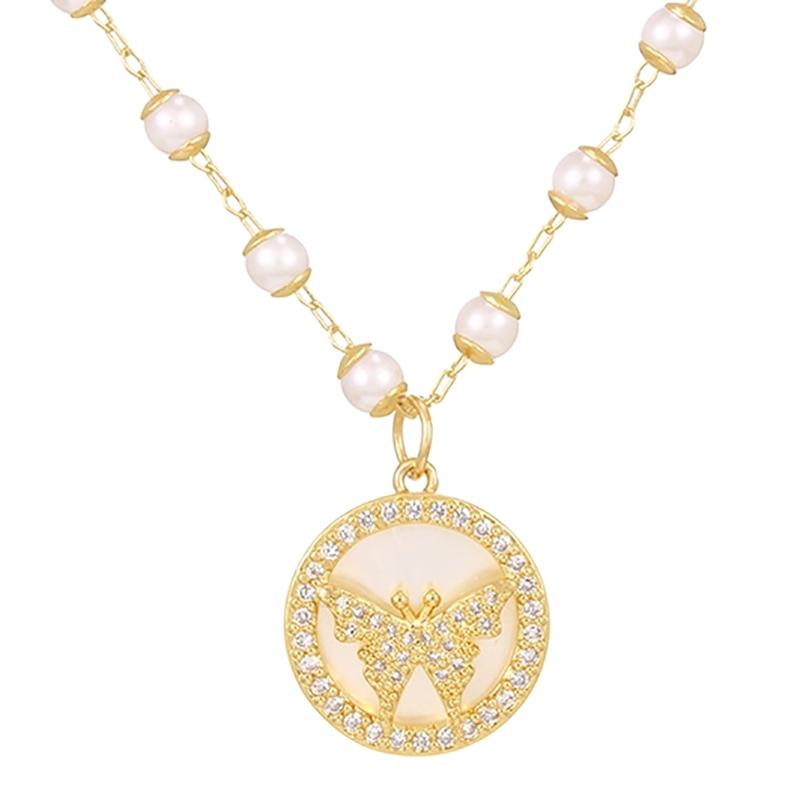 

Pendant Necklaces Fashion Charming Imitation Pearls Chain Choker Necklace Simple Punk Geometric Circle For Women JewelryPendant