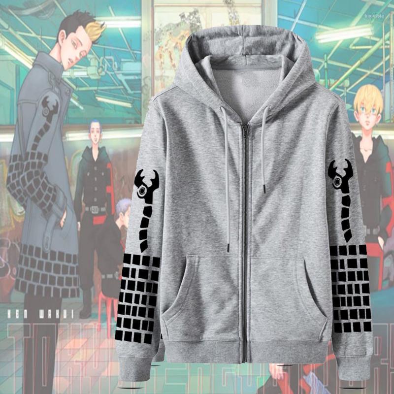 

Men's Hoodies & Sweatshirts Japanese Anime Tokyo Revengers Printed Hooded Same Paragraph Hanma Shuji Loog Sleeve Autumn Winter Coat Sweatshi, Black