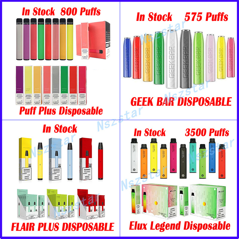 

Puff plus Disposable Vape E Cigarette FLA PLUS ELUX LEGEND 575 600 800 1500 3500 Puffs Vaporizer Pen Kit VS Bang XXL In Stock