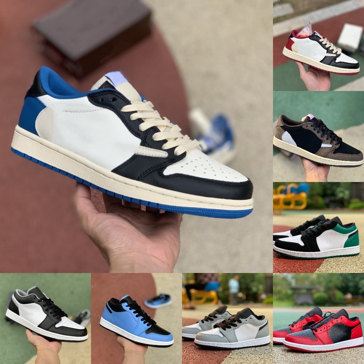 

2022 Fragment TS Jumpman X 1 1S Low Basketball Shoes Starfish White Brown Red Gold Banned UNC Hare Court Purple Black Toe Shadow Panda Emerald Designer Sports Sneakers, Please contact us