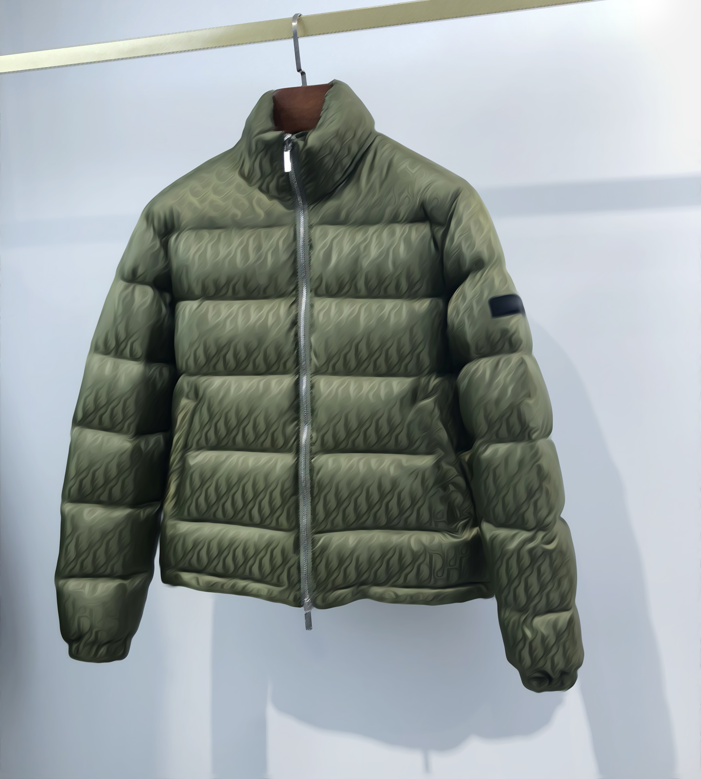 

Oblique print Mens Down Puffer high quality Jackets technical embroidery letter with double zipper structure left sleeve letters jacket 8 color selection A88, Make up for price