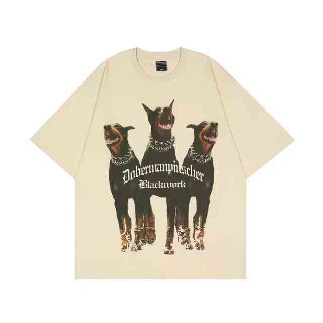 

Men' Streetwear 2022 Spring Summer T-shirt Cotton Letter Dog Print T Shirt Oversized Fashion Casual Men Women Couple Tee Top, 20