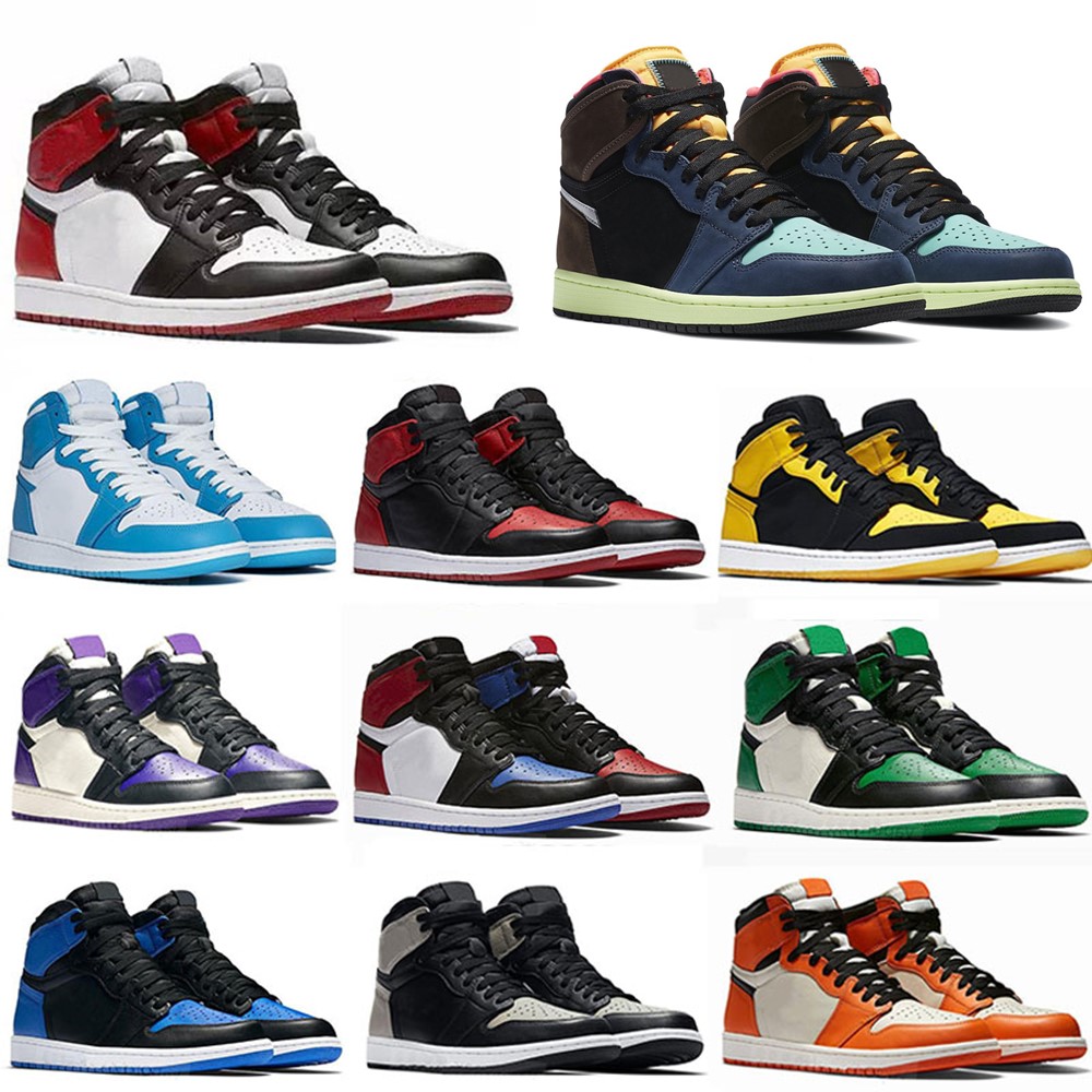 Top Qualité 1S 1 Chaussures de basket-ball Noir Gym Fragment Rouge Argent Toe Jumpman Bred Brevet Rust Shadow Femmes Hommes Designer Baskets Mode