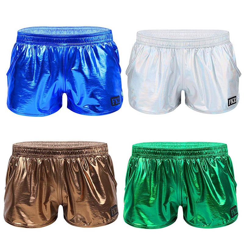 

Men' Shorts Mens Shiny Metallic Boxer Sexy Wetlook Pants Night Club Party Jockstraps Elastic Waistban Performance Clubwear Trunks, Blue