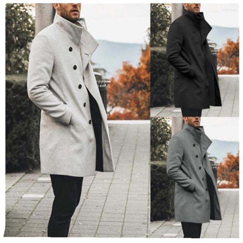 

Men' Wool & Blends Autumn Winter Men Coat Man Warm Business Overcoat Mens Stylish Woolen Jacket Streetwear Hip Hop Male Windbreaker1 Viol22, White