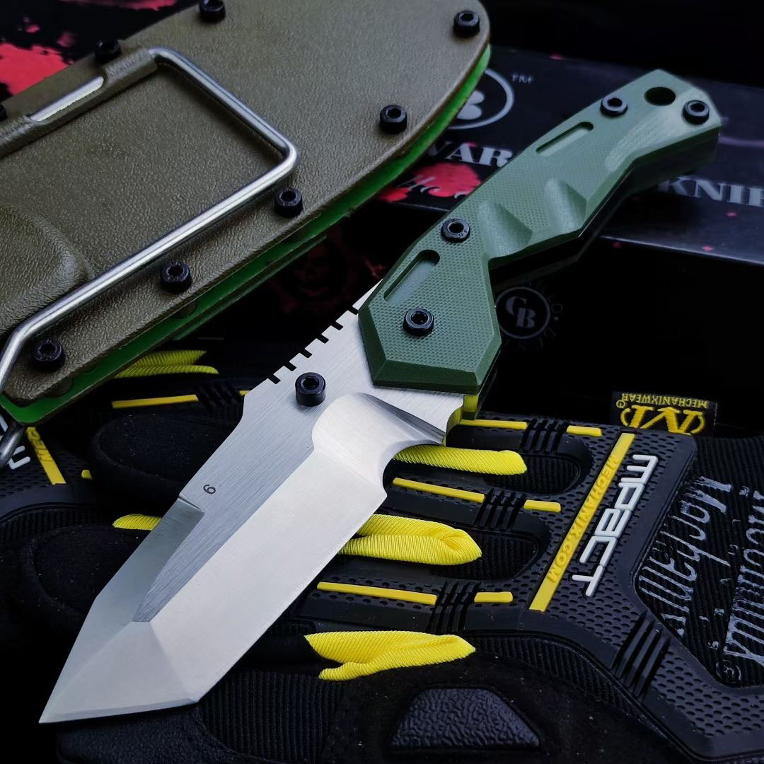 

Cold Steel TANK DC6 Survival Straight knife 154CM Green G10 Tanto Blade Outdoor Camping Hiking Hunting Survival Tactical Knives With GB G1500 Kydex Tools