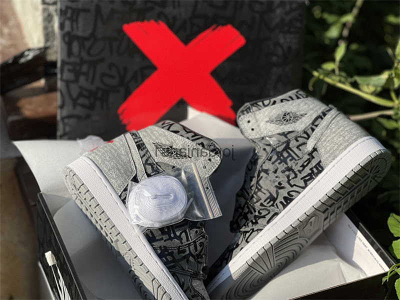 

Brand Shoes Mens Classic Basketball Jumpman 1s High OG Black Grey Red Noir Cendre rough Women Basketball Outdoor Trainers Sports, Black grey red noir cendre roug