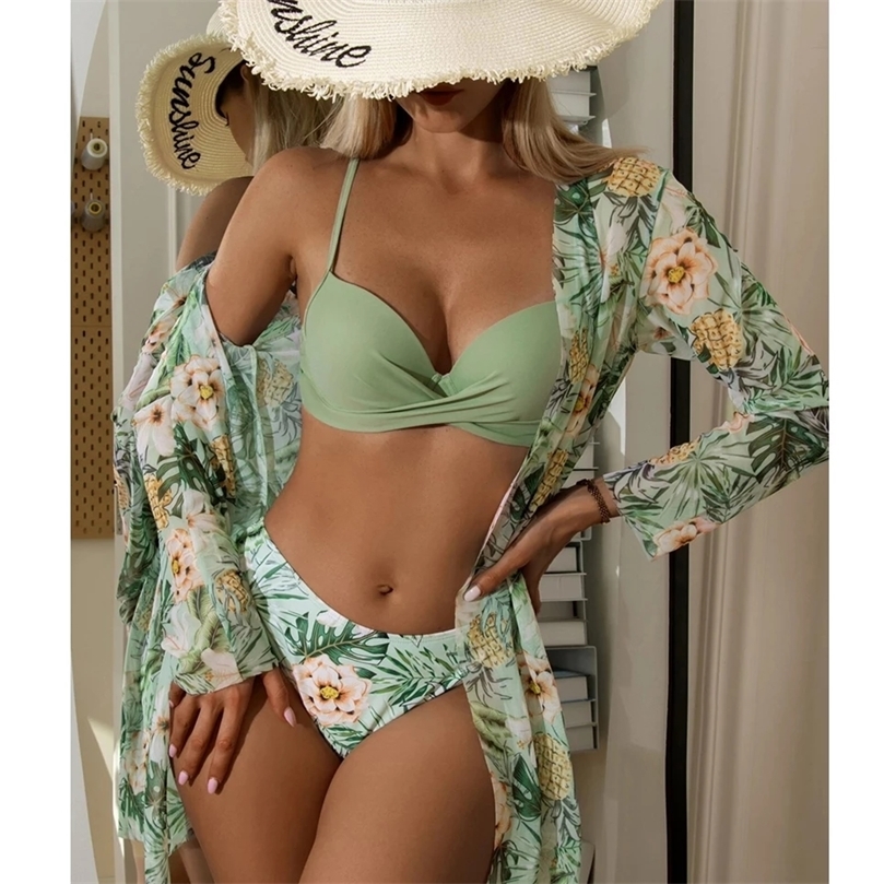 

Sexy Bikinis And Cover Set Women Swimsuit Printed Swimwear High Waist Summer Strappy Bathing Suit Beach Wear Biquini Female 220616, Ndl2154dl