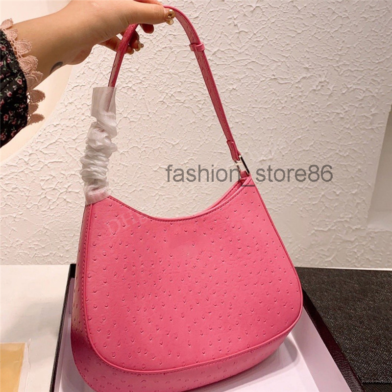 

Designer Handbag Underarm Shoulder Bag Half Moon Hobos Tote Bags Purses Wallet Geometric Ostrich Skin Waist Letters Classic Women Ladies