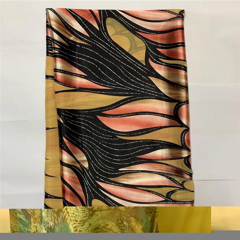 

Ribbon Yards/lot Selling Satin Silk Fabric Colorfast Nigrian Design African Wax Pattern George For Clothing LXE10261Ribbon