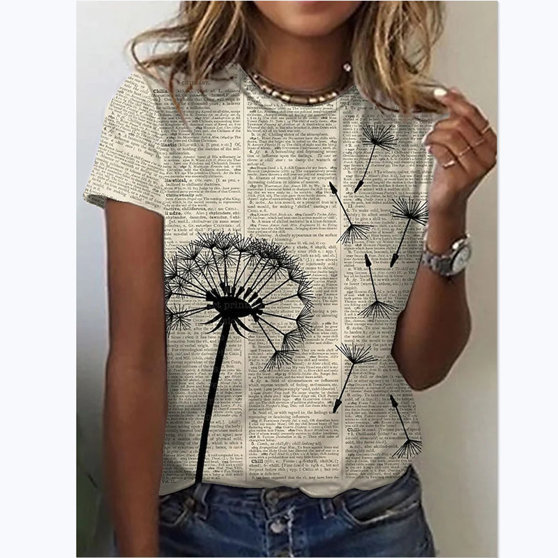 

3D Sunflower Womens floral print Tshirts round neck Tshirts and Floral print womens Tshirts 220615, Dmh-15